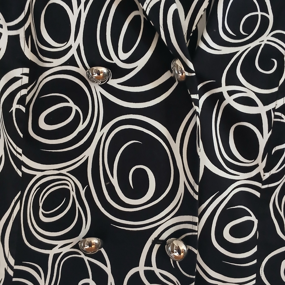 Multiples Geometric Black and White Swirl Blazer Extra Large - Picture 8 of 13